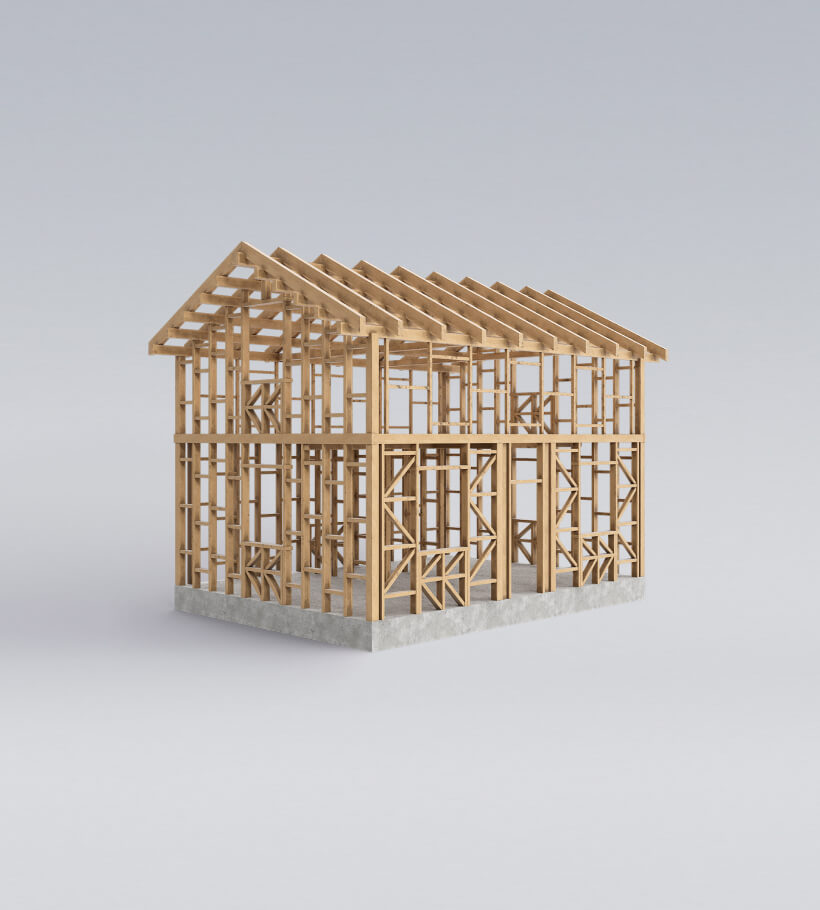 Open panel timber frame structure for a self-build home