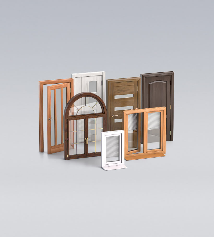 Doors, windows and staircase options for a timber frame home