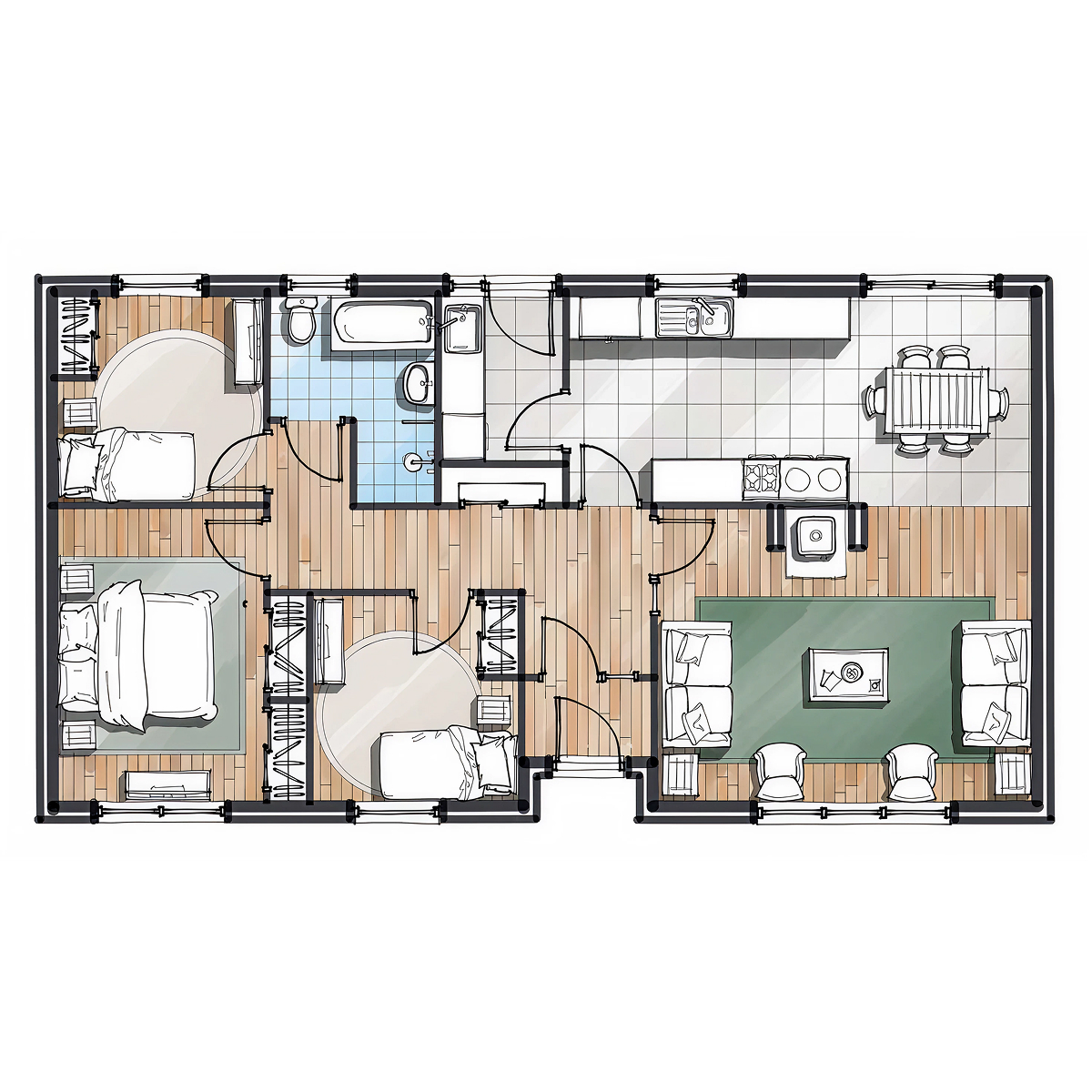 AF.05 timber frame house – floor plan