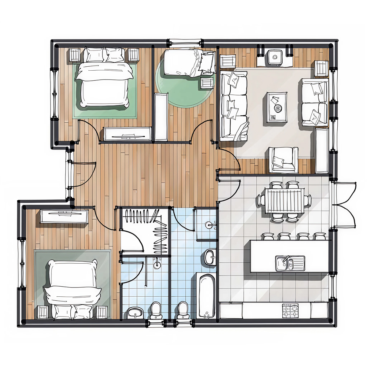 AF.06 timber frame house – floor plan