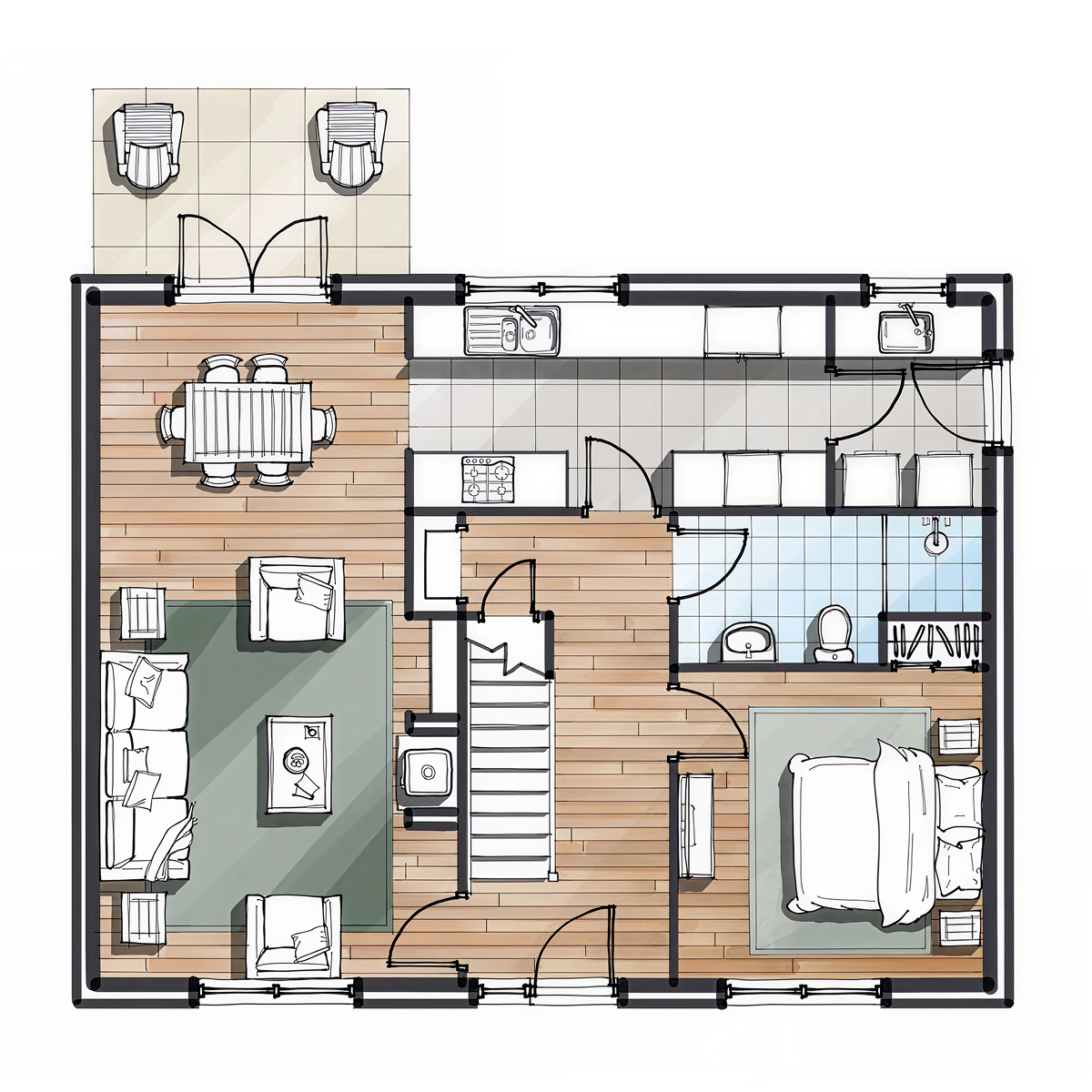 AF.07 timber frame house – floor plan