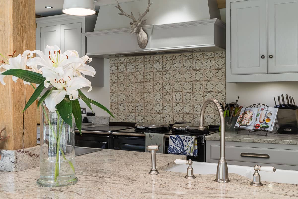 Kitchen interior with Aga range cooker