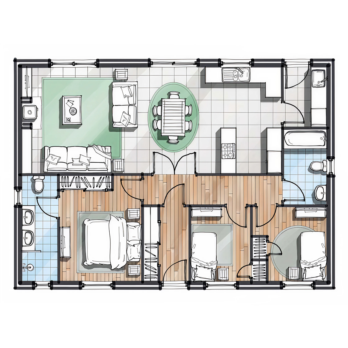 CO.01 timber frame house – floor plan