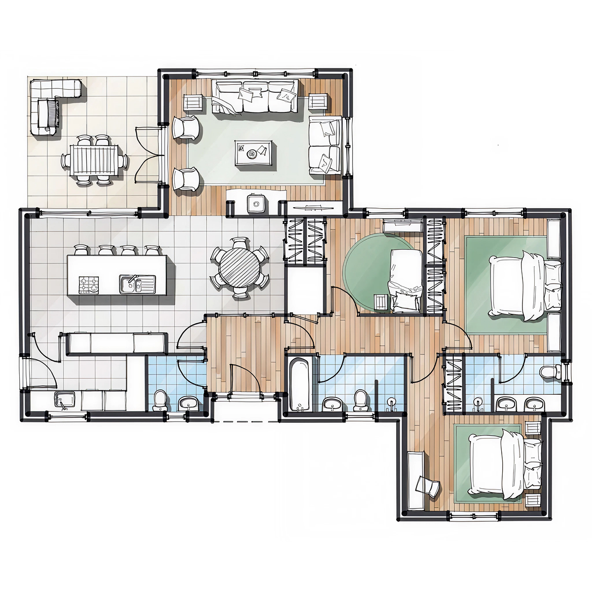 CO.03 timber frame house – floor plan