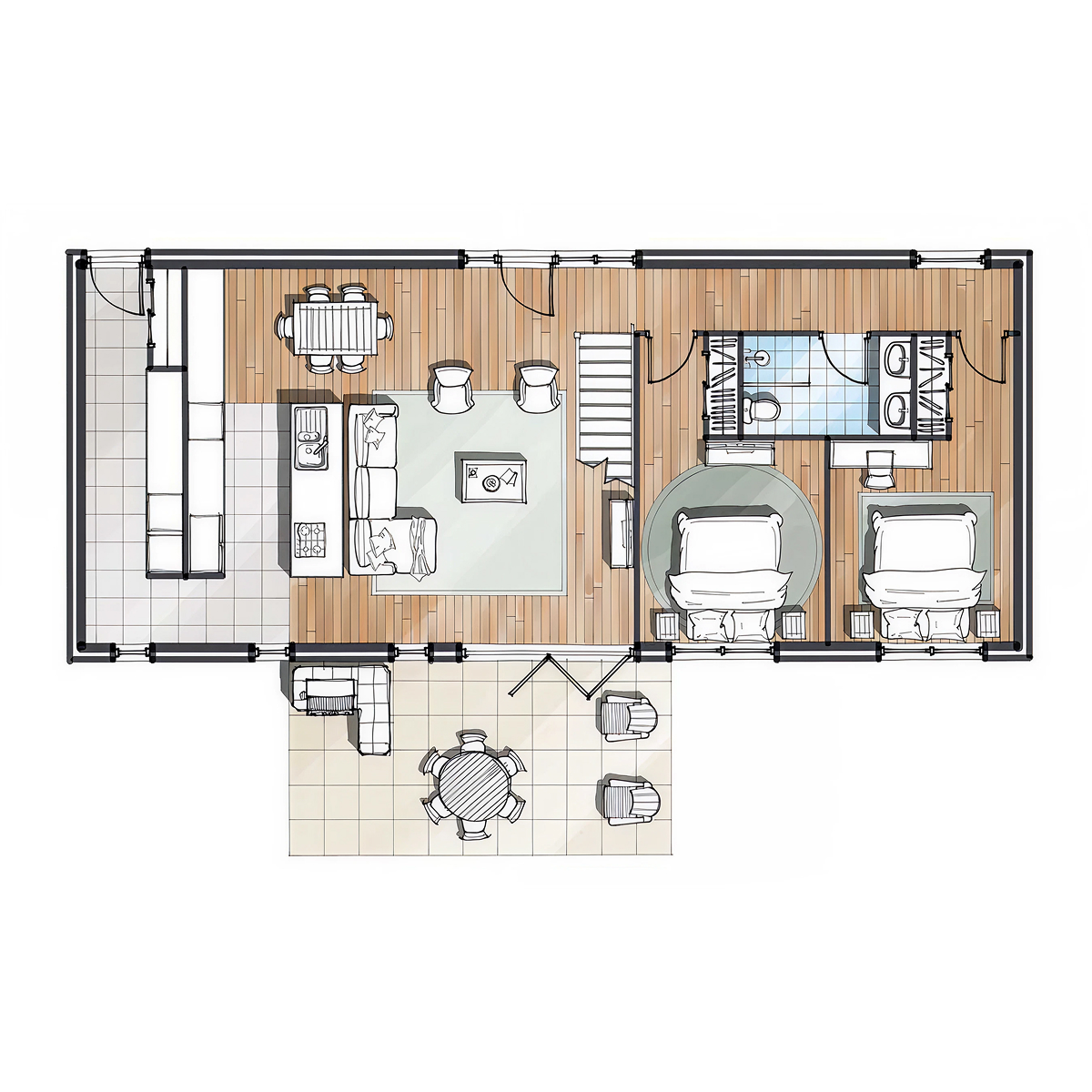 CO.04 timber frame house – floor plan