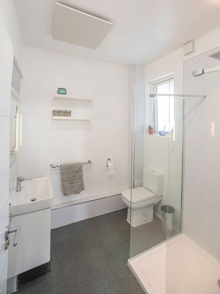 Compact shower room interior