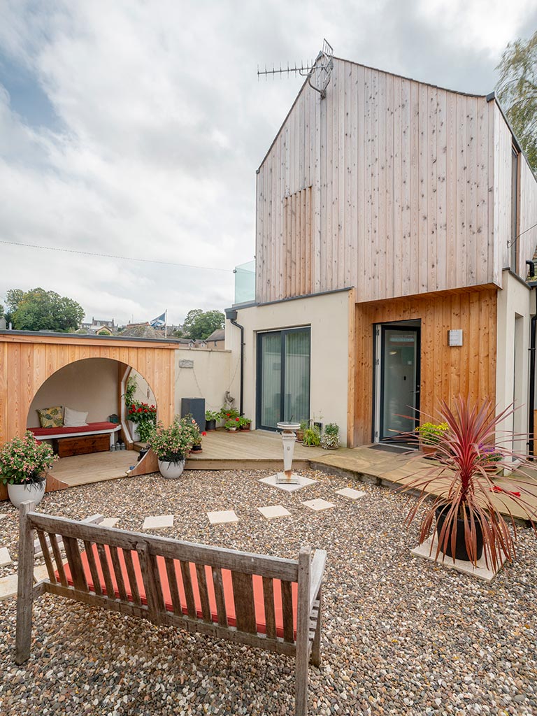Timber frame home with private garden and access
