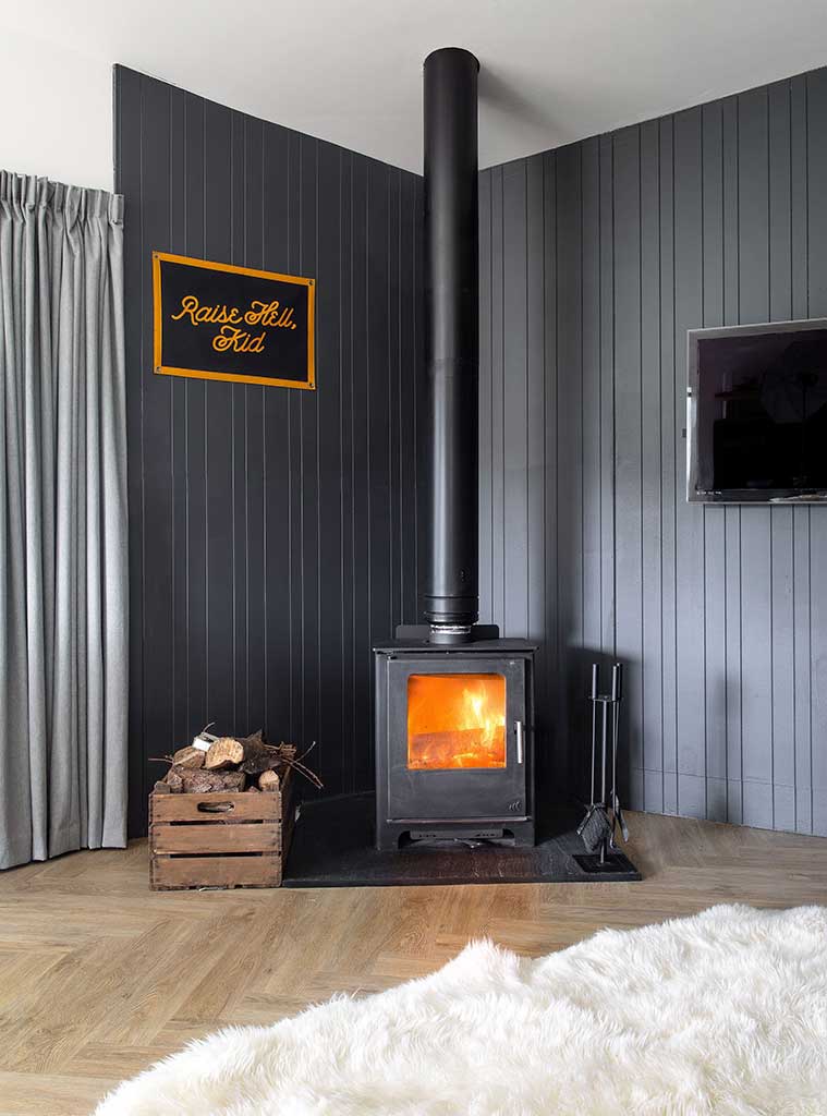 Cosy lodge stove interior