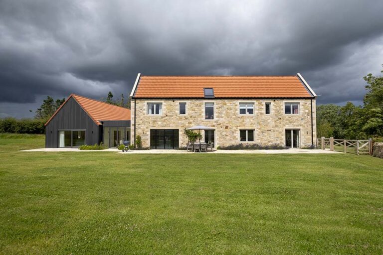 Country house front exterior timber frame