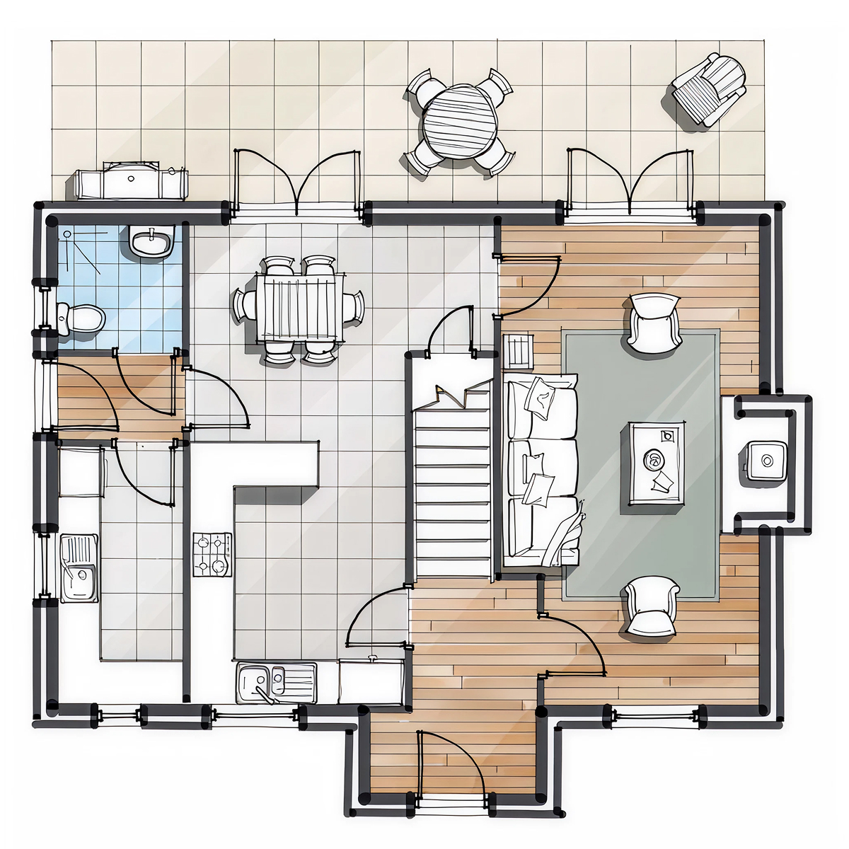 ET.01 timber frame house – floor plan