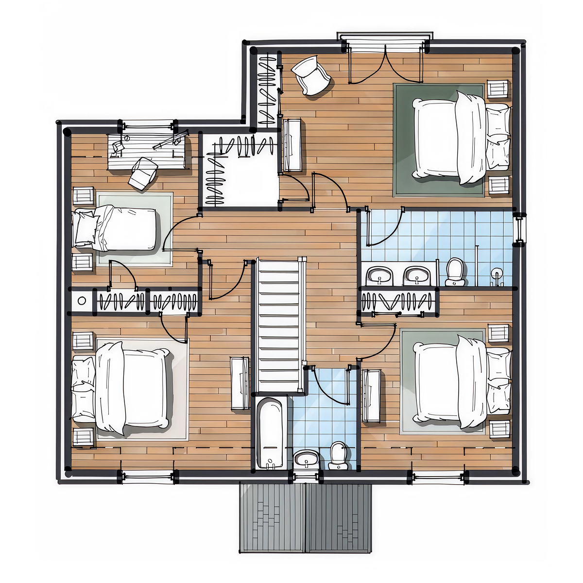 ET.02 timber frame house – floor plan
