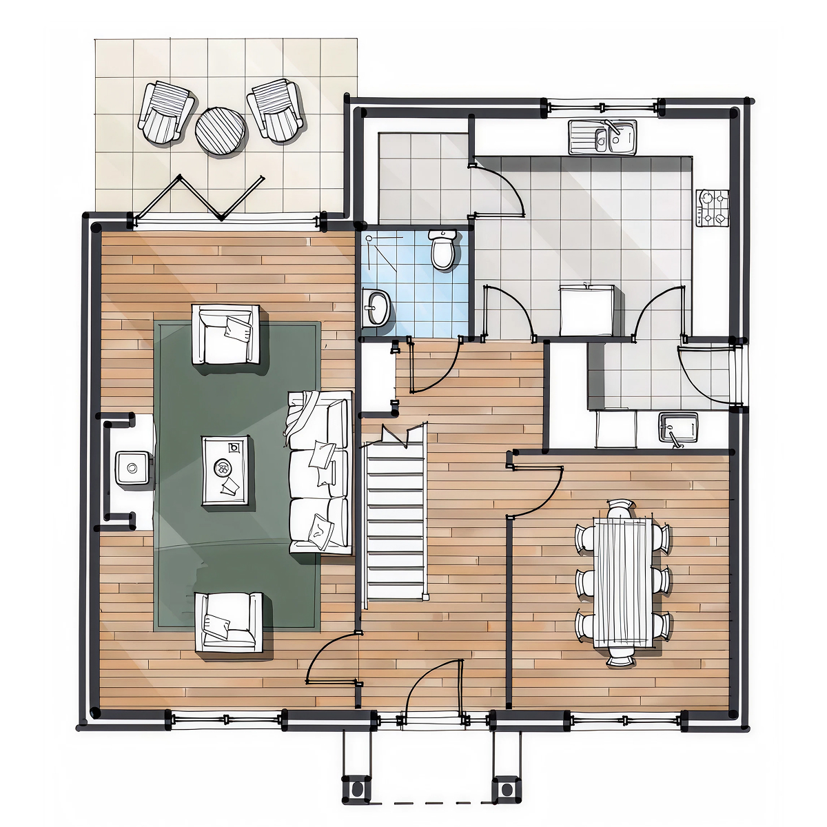 ET.02 timber frame house – floor plan