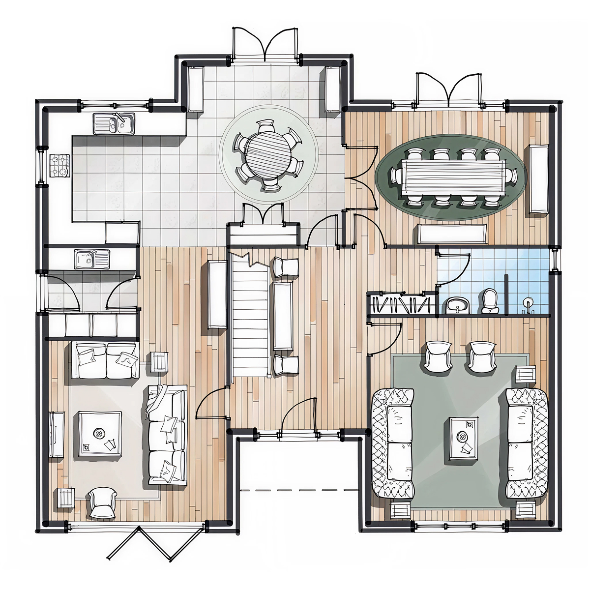 ET.06.1 timber frame house – floor plan