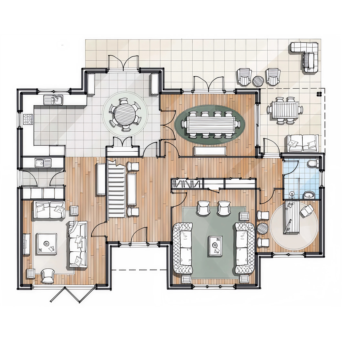 ET.06.2 timber frame house – floor plan