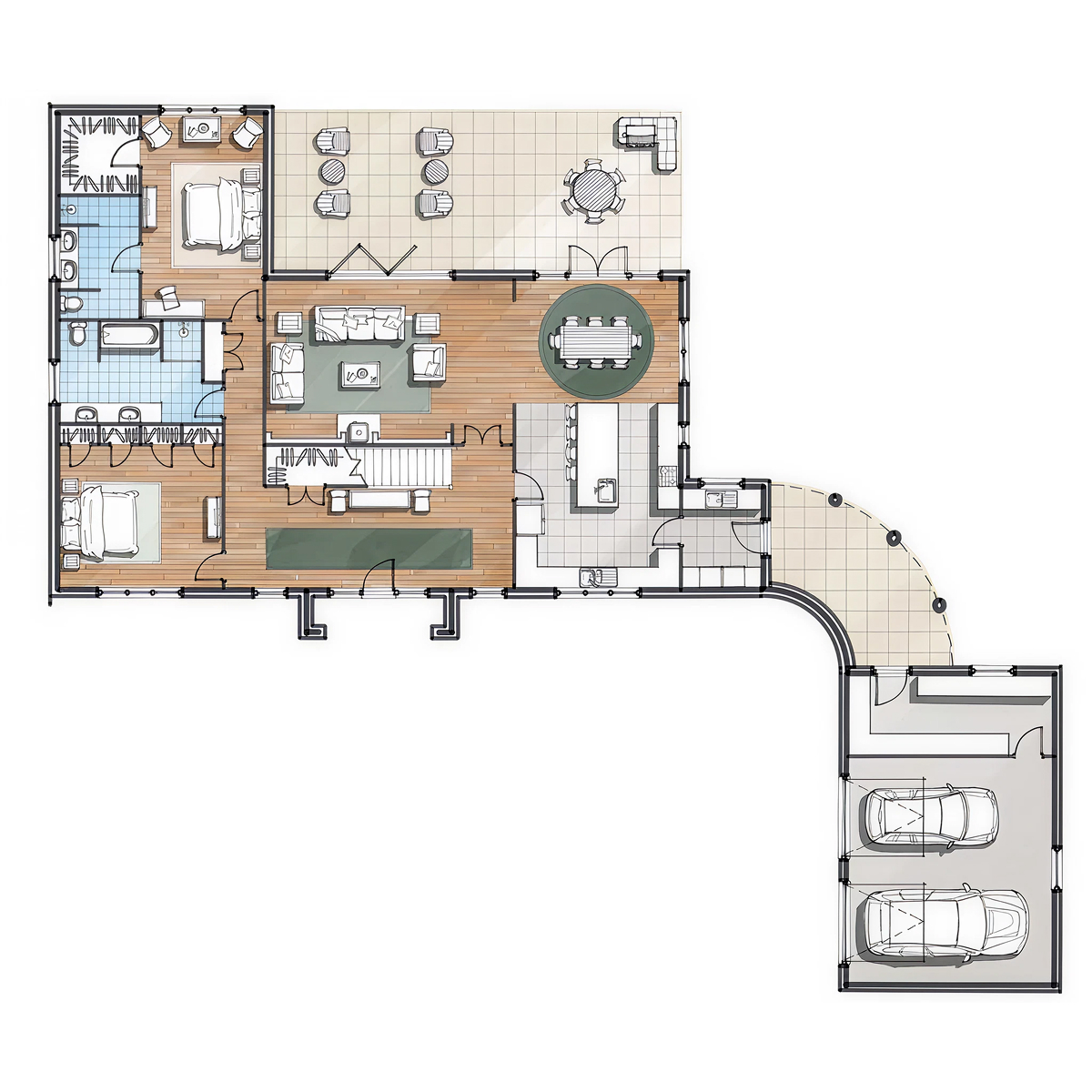ET.07 timber frame house – floor plan