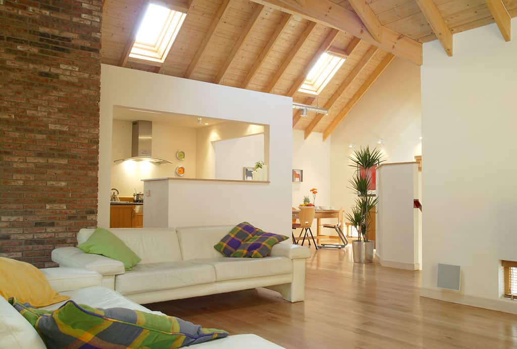 Compact open-plan kitchen and living space