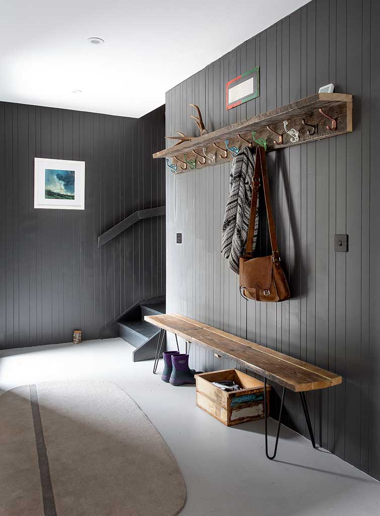 Timber frame lodge interior