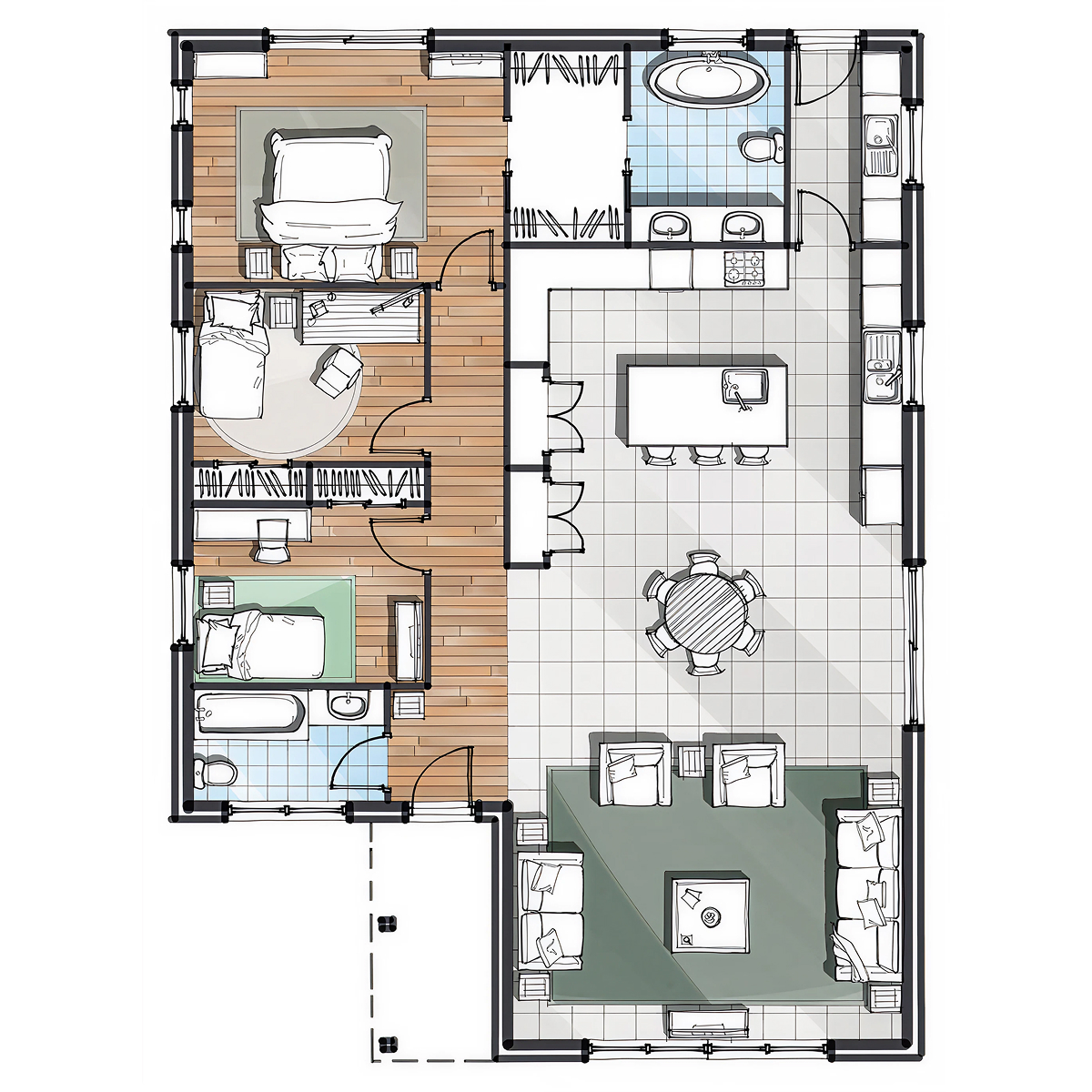 MO.02 timber frame house – floor plan