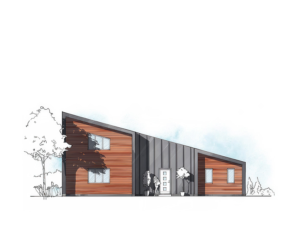 MO.03 3-bedroom timber frame house – exterior view