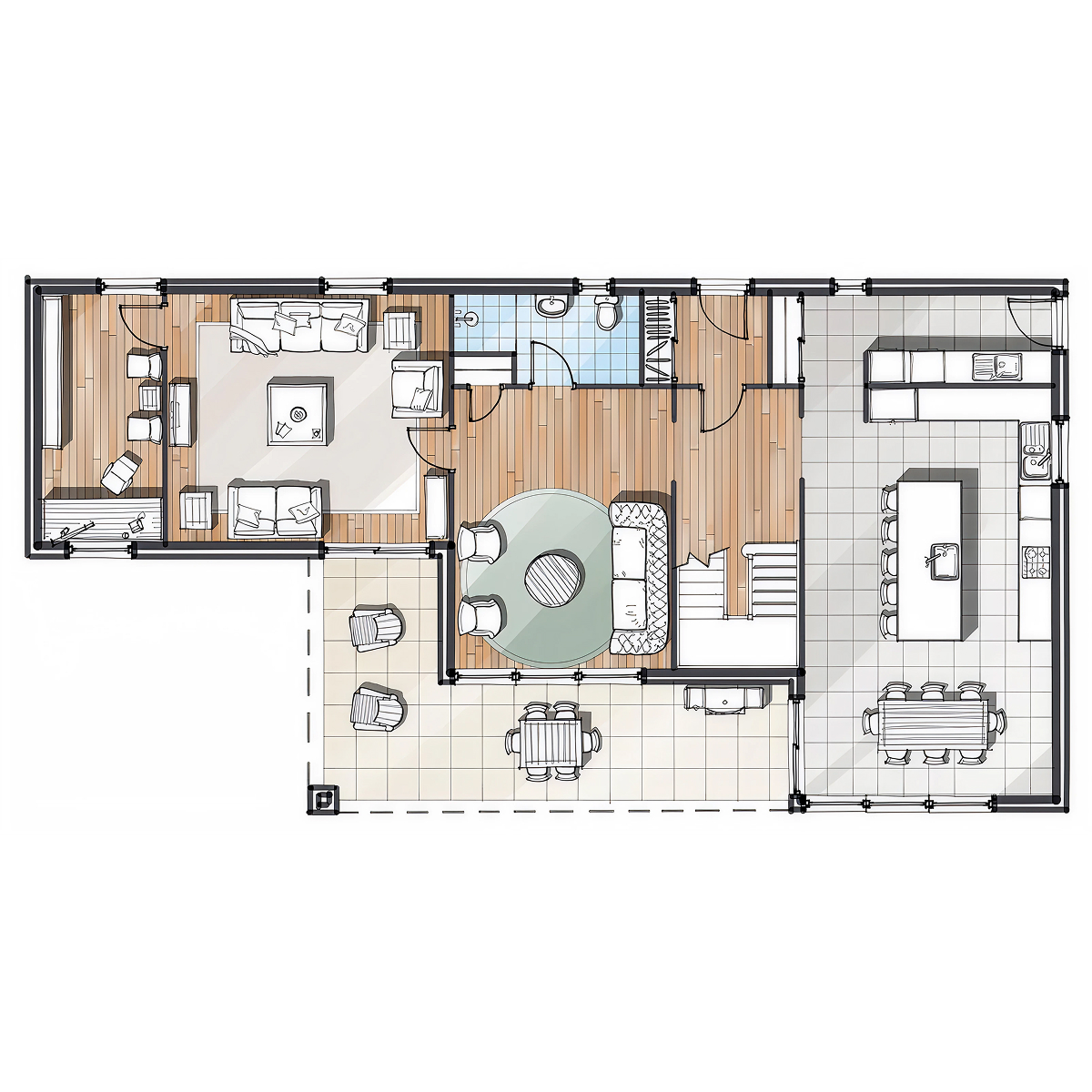 MO.04 timber frame house – floor plan