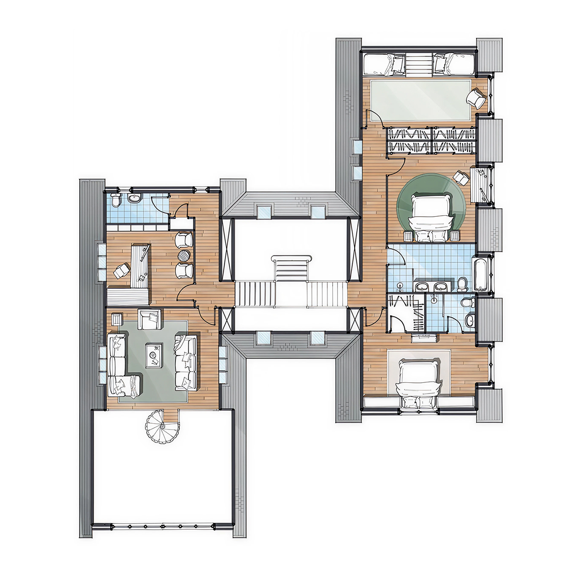 MO.07 timber frame house – floor plan
