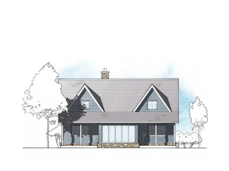 NE.01 3-bedroom timber frame house – exterior view