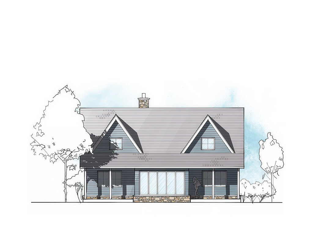 NE.01 3-bedroom timber frame house – exterior view