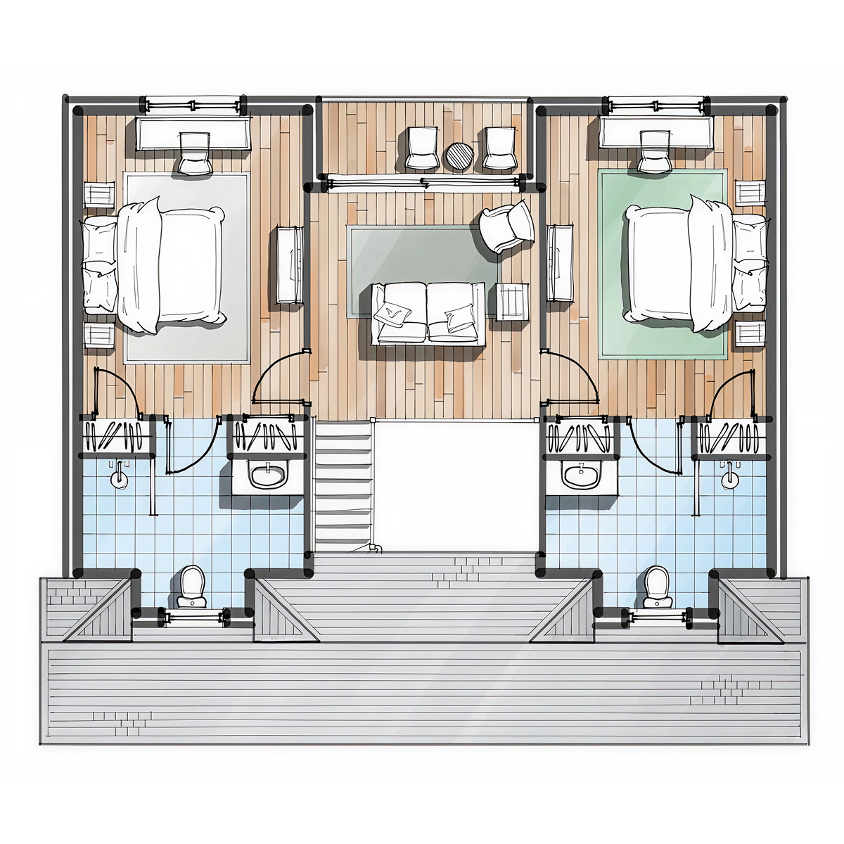 NE.01 timber frame house – floor plan