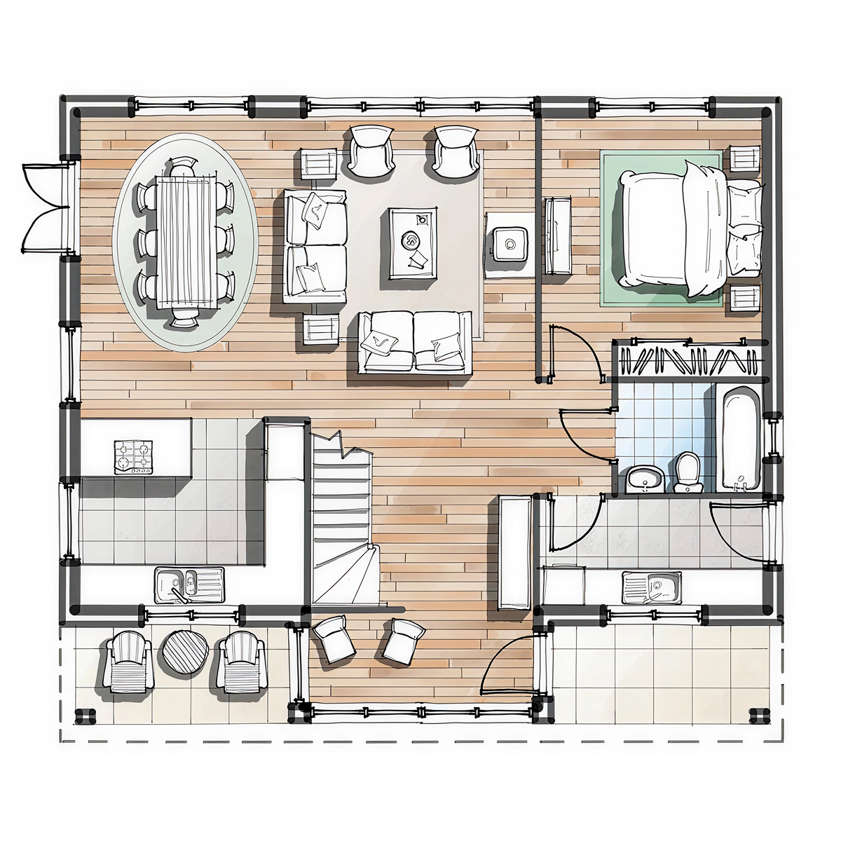 NE.01 timber frame house – floor plan