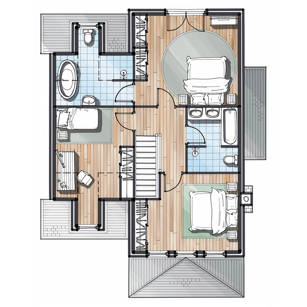 NE.02 timber frame house – floor plan