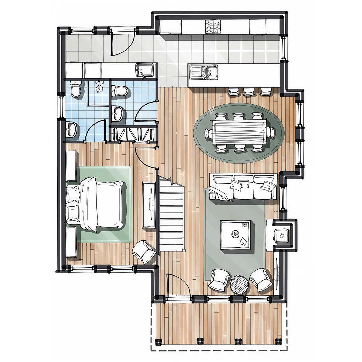 NE.02 timber frame house – floor plan