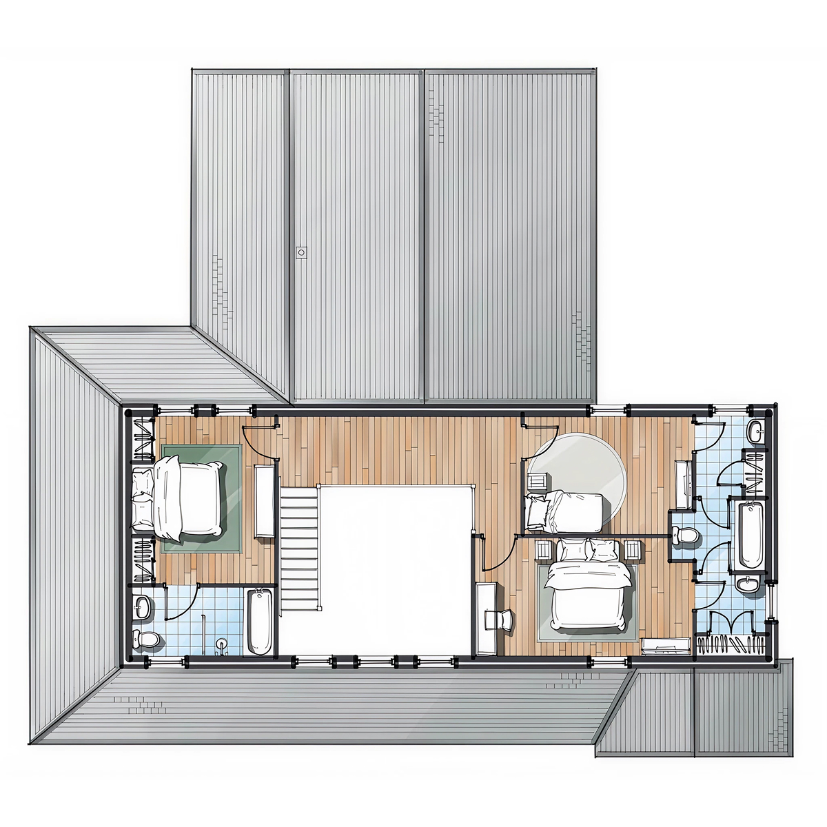 NE.03 timber frame house – floor plan