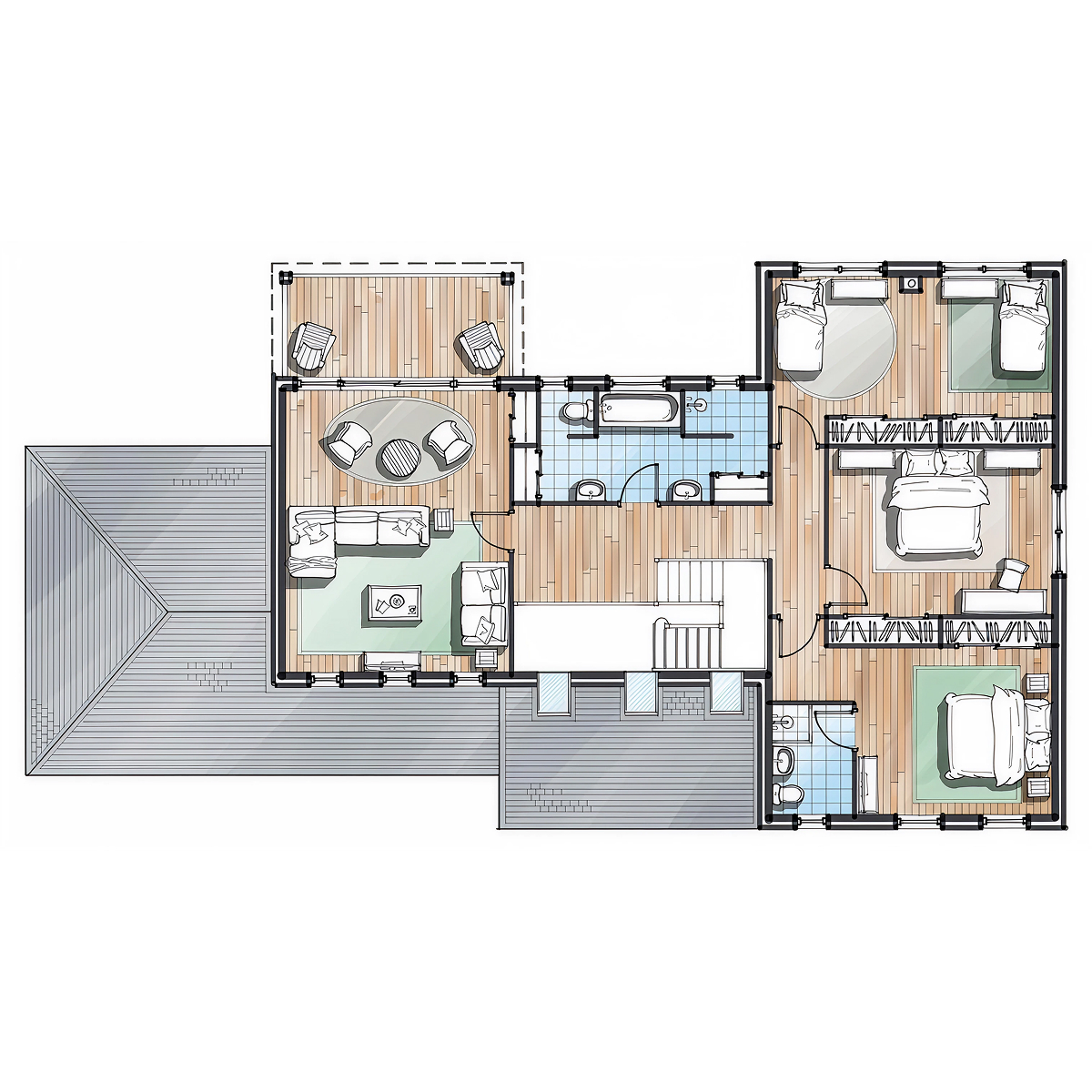 NE.04 timber frame house – floor plan
