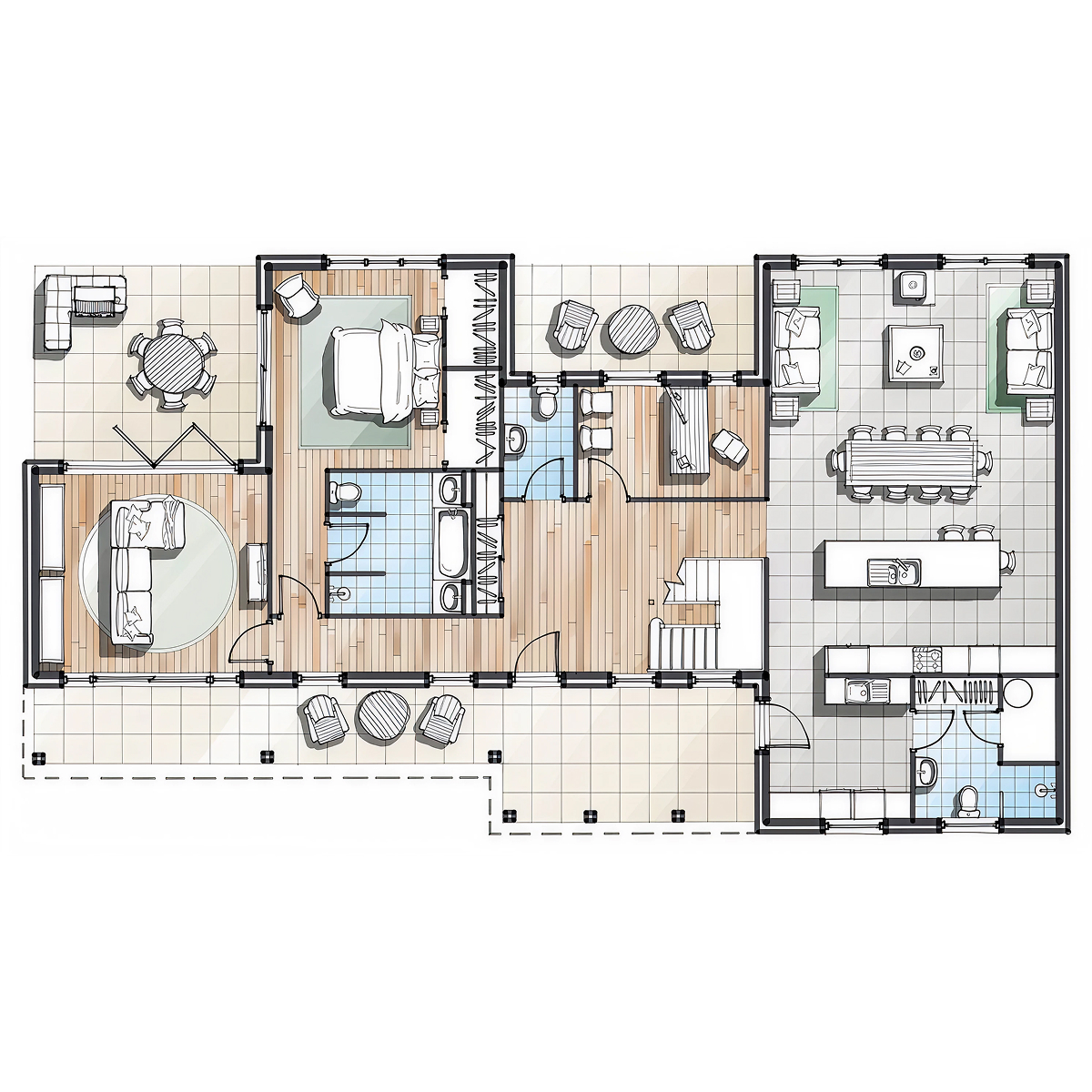 NE.04 timber frame house – floor plan