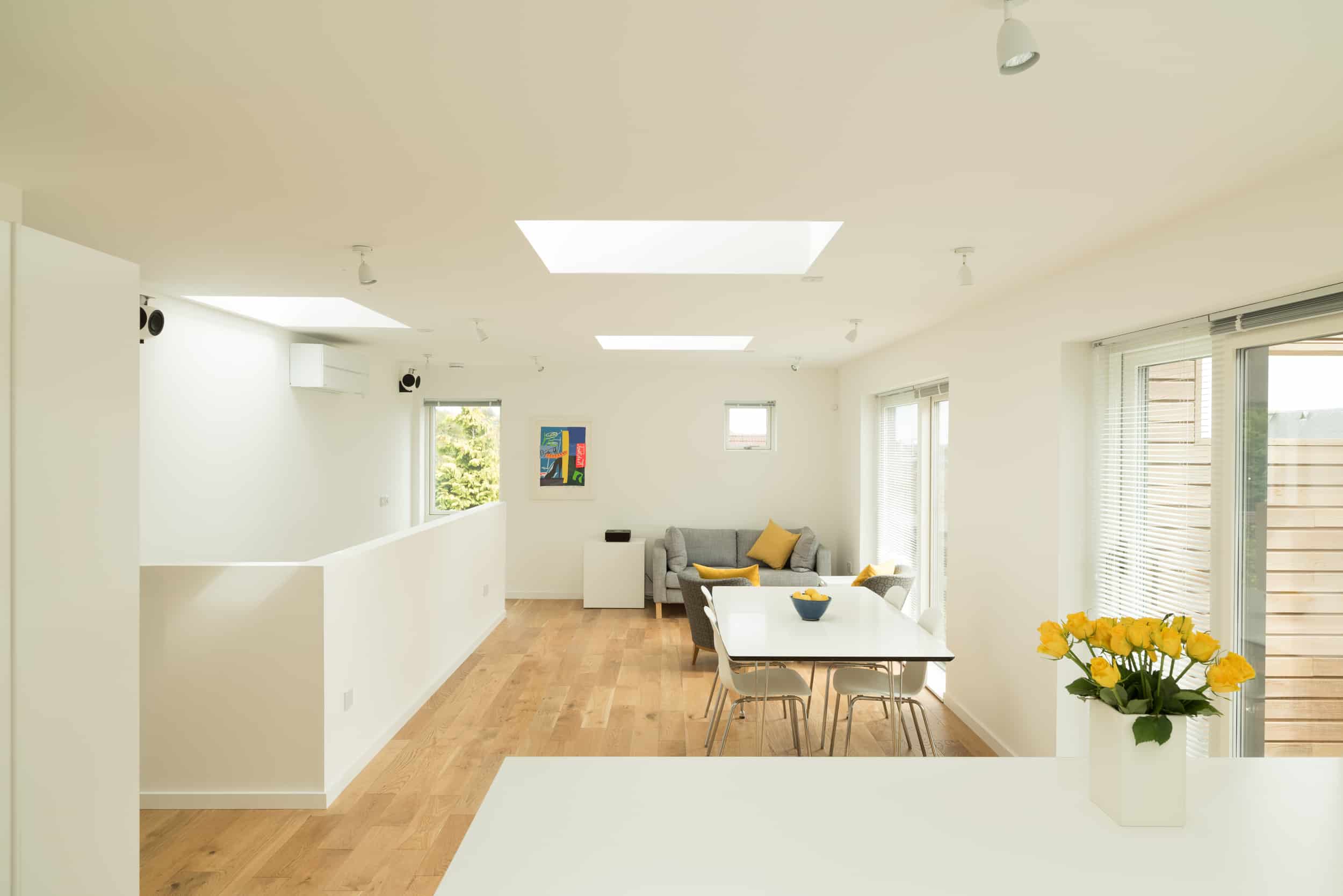 Open-plan kitchen, dining and living space
