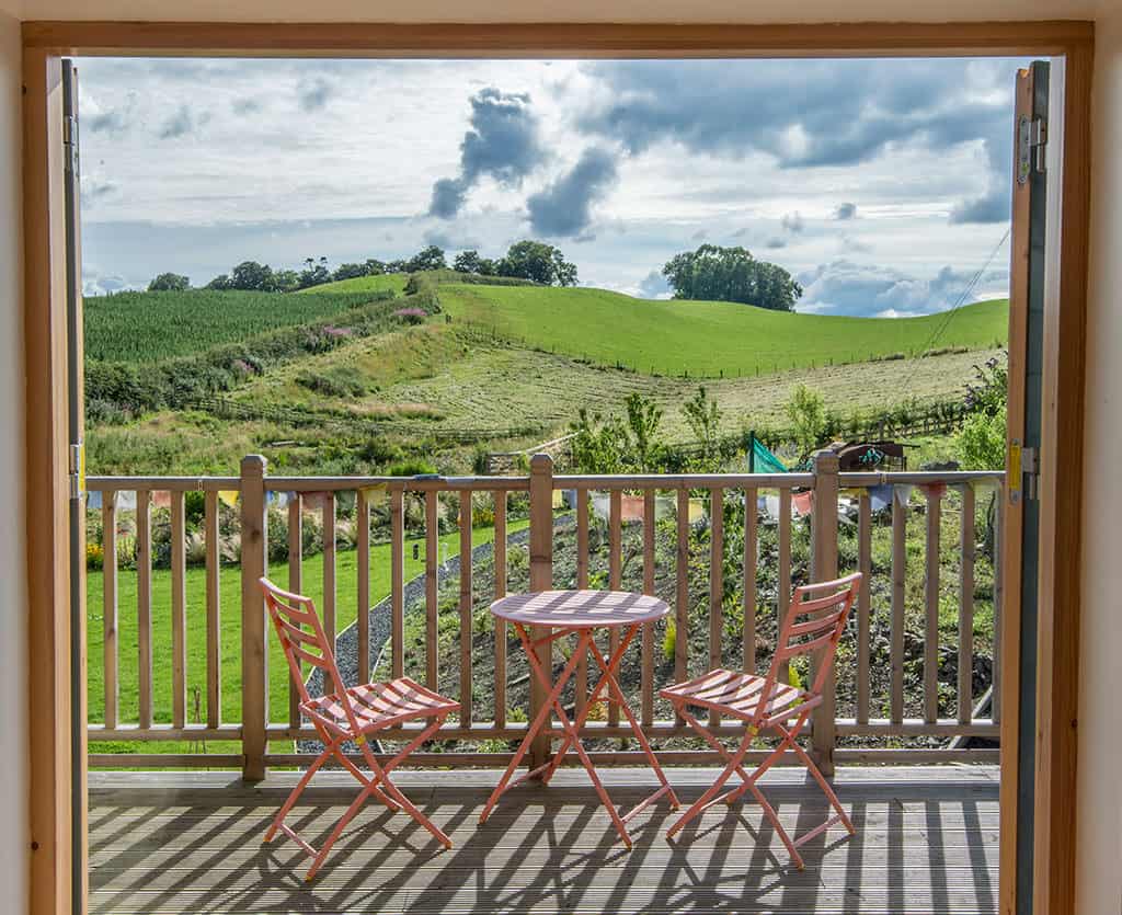 Large picture window overlooking the landscape