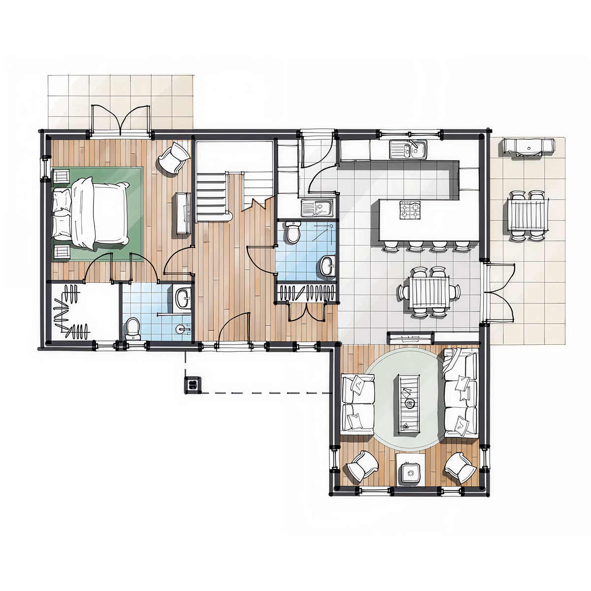 ST.01 timber frame house – floor plan
