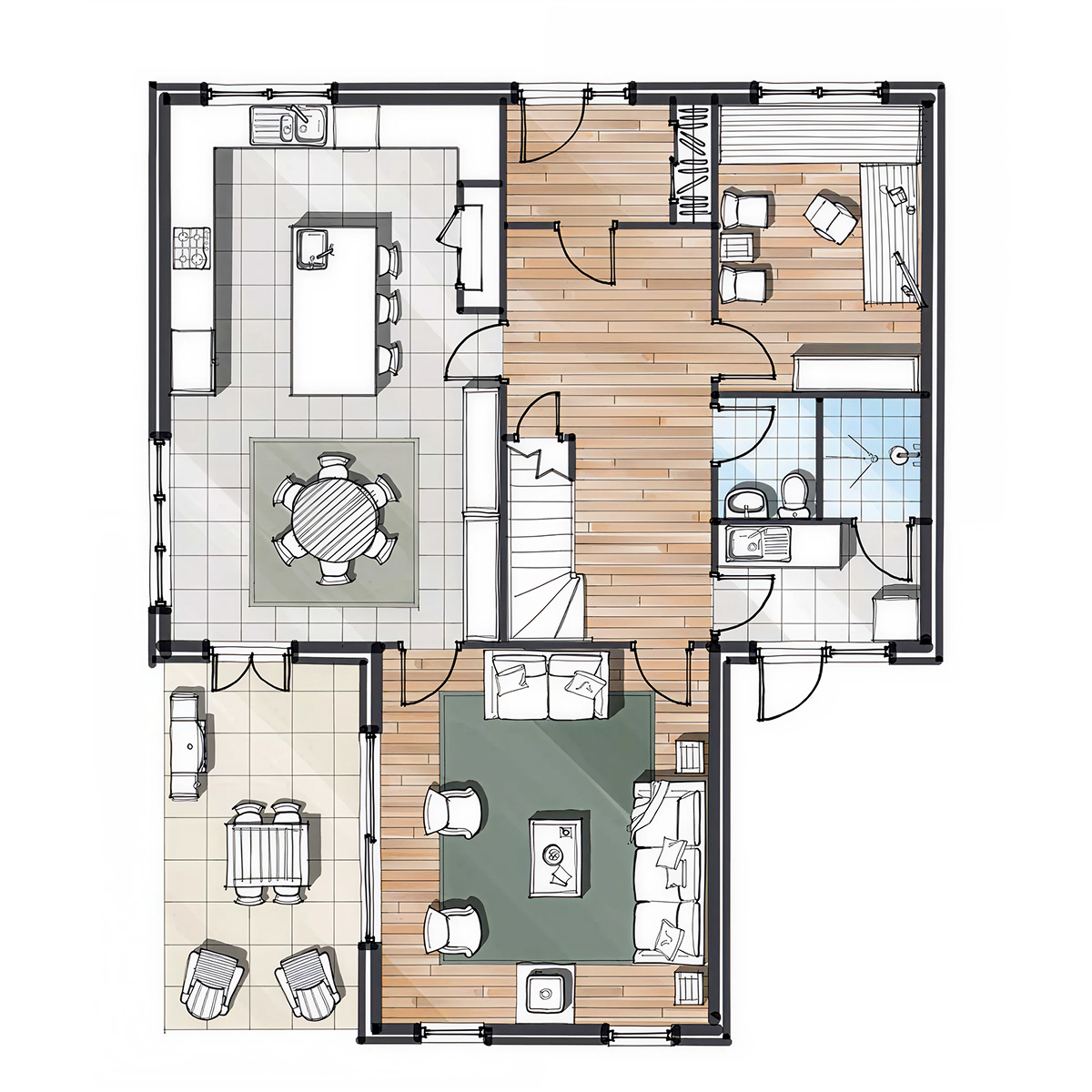 ST.02 timber frame house – floor plan