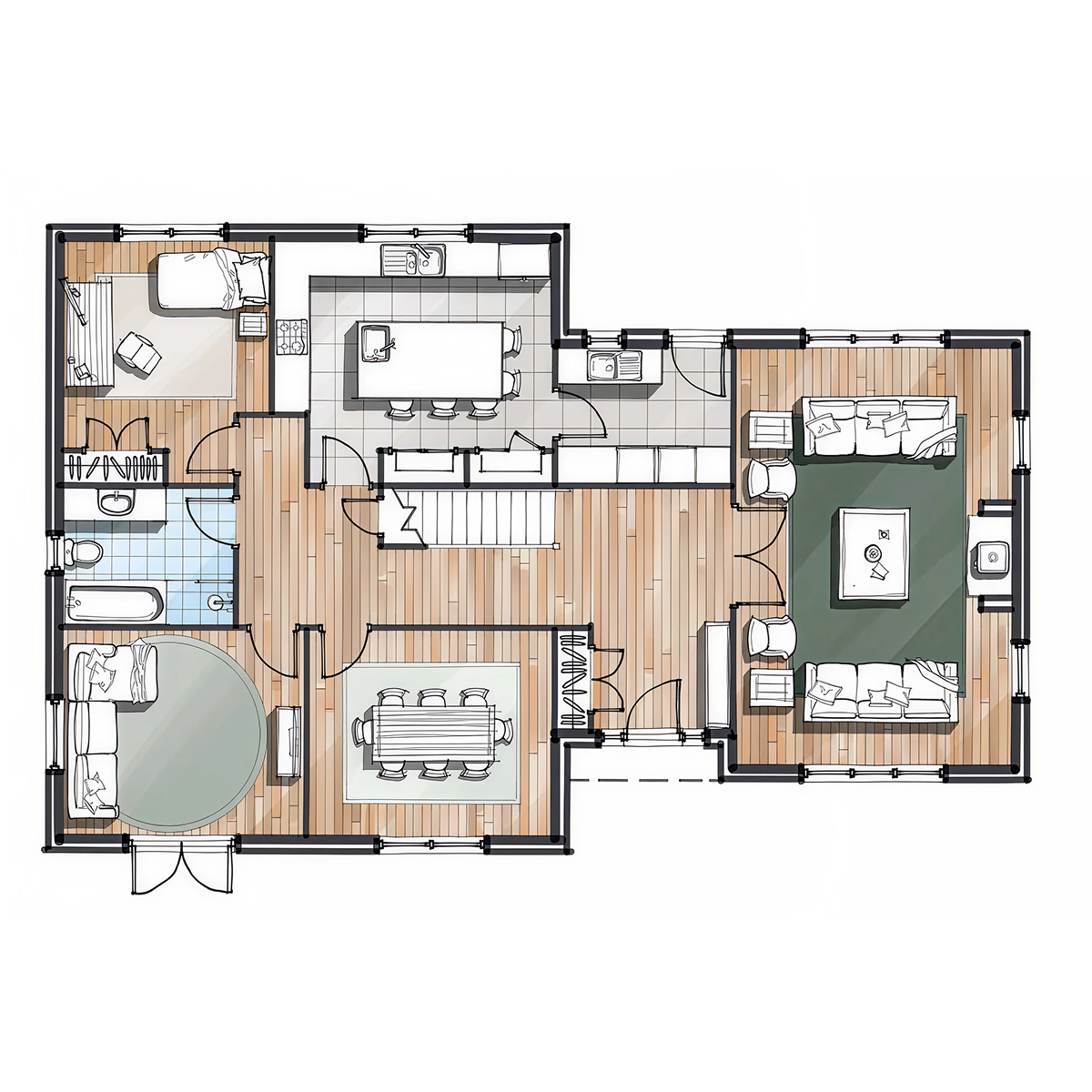 ST.04 timber frame house – floor plan