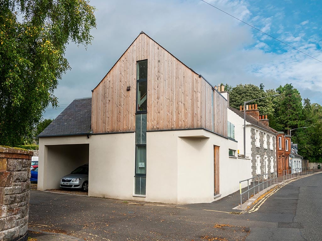 Compact timber frame self-build home exterior