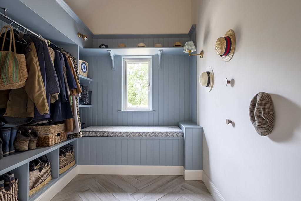 Spacious cloakroom interior detail