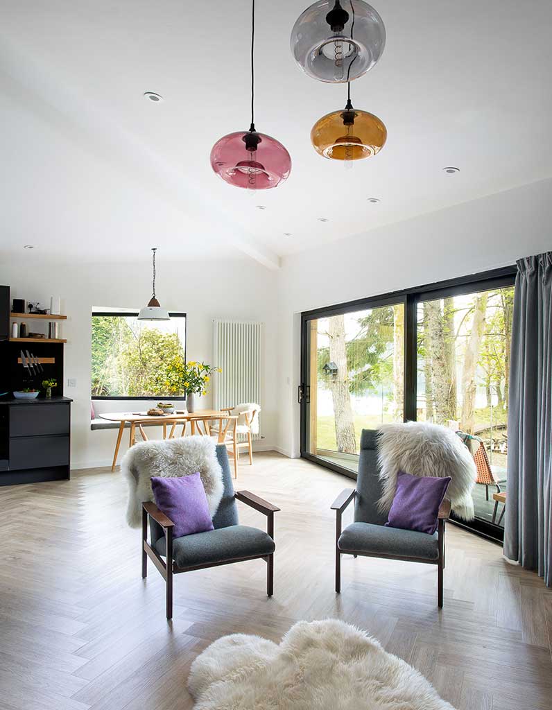 Stylish lodge lounge interior