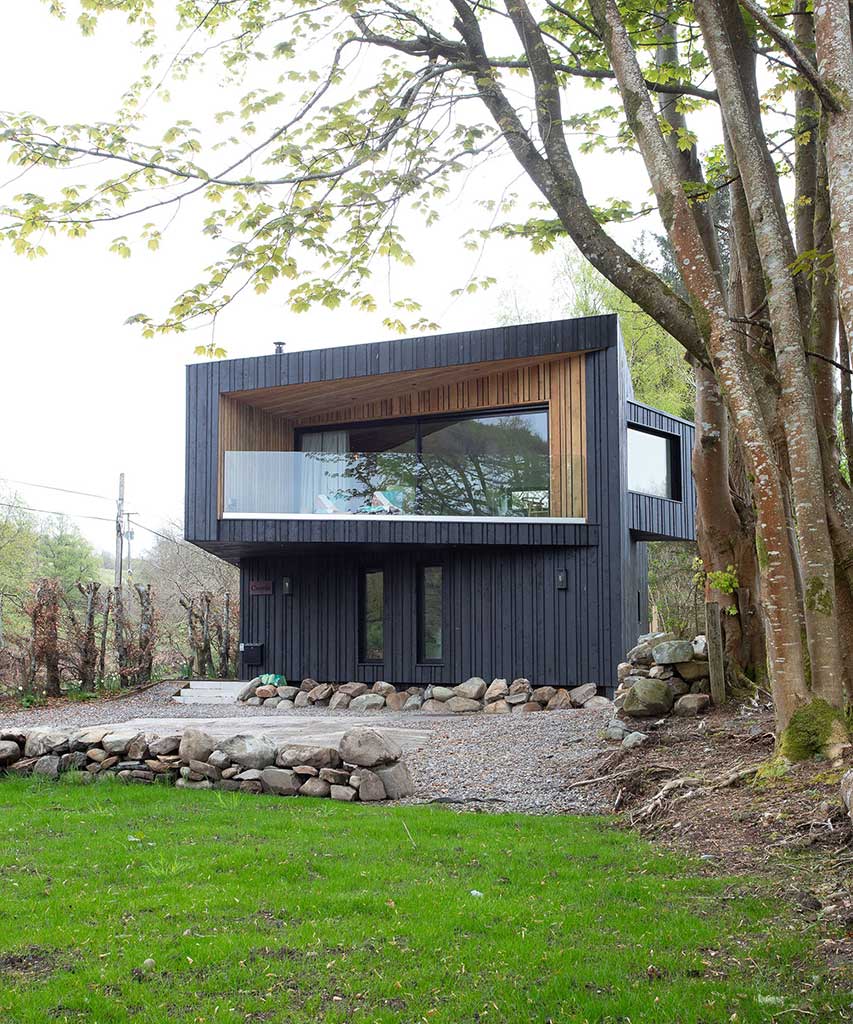 Timber frame holiday lodge exterior