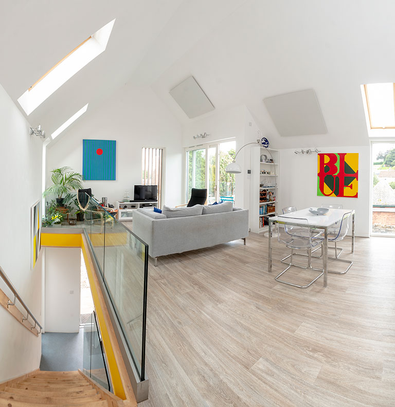 Upper floor living space interior