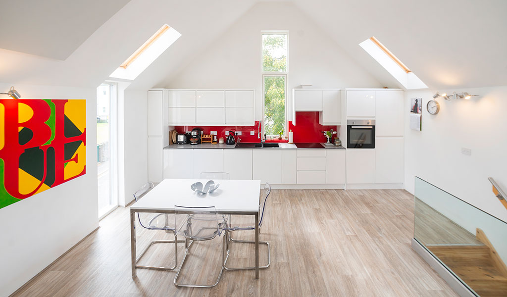 Upper floor kitchen interior