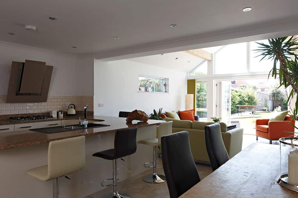 Open plan kitchen living space interior
