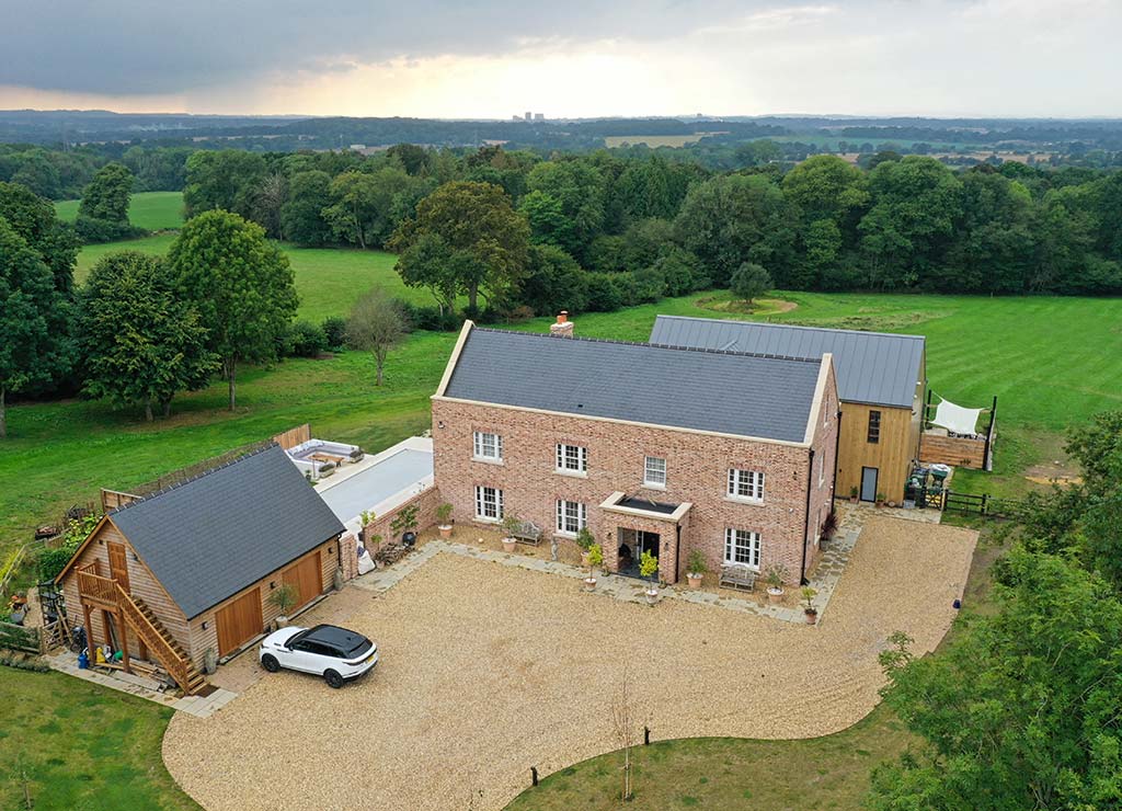 Bespoke custom timber frame build exterior