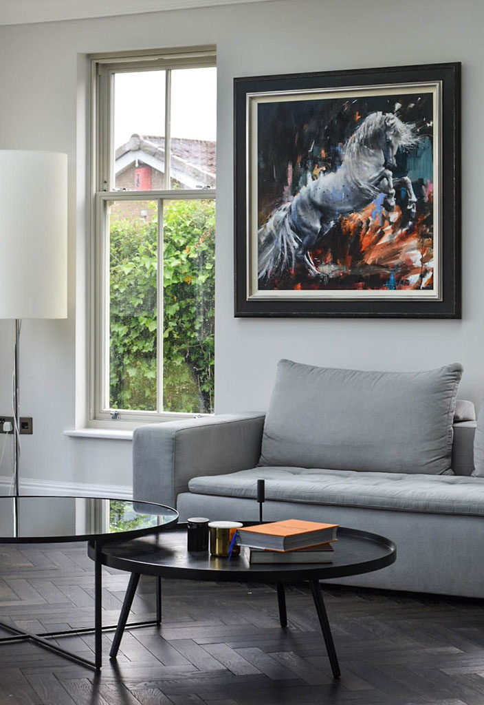 Contemporary living area interior
