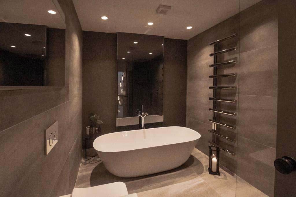 Luxury bathroom interior, Bradbury Homes show home example