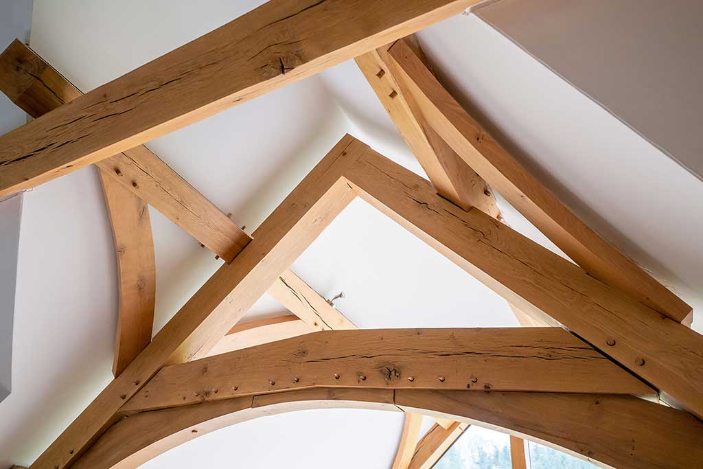 Oak frame structural detail finishing